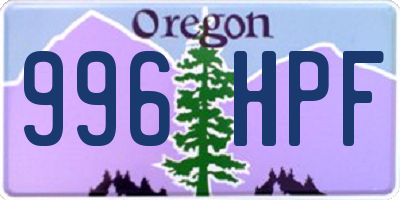 OR license plate 996HPF