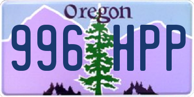 OR license plate 996HPP