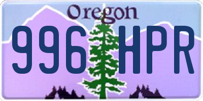 OR license plate 996HPR