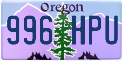 OR license plate 996HPU