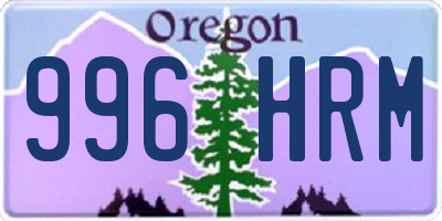 OR license plate 996HRM