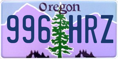 OR license plate 996HRZ