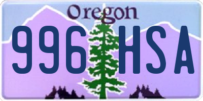 OR license plate 996HSA