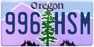 OR license plate 996HSM