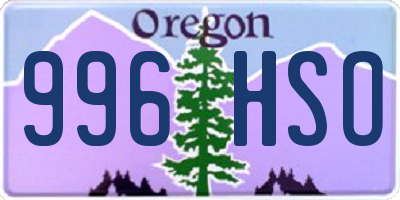 OR license plate 996HSO
