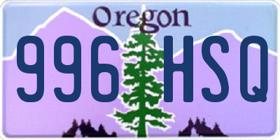 OR license plate 996HSQ