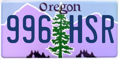 OR license plate 996HSR