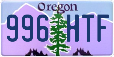 OR license plate 996HTF