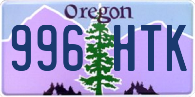 OR license plate 996HTK