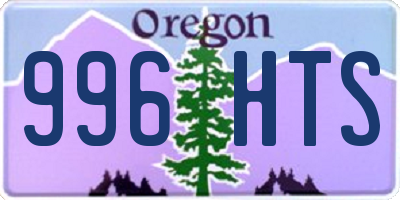 OR license plate 996HTS