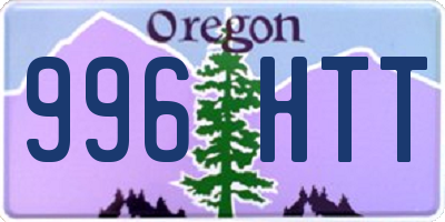 OR license plate 996HTT