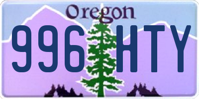 OR license plate 996HTY