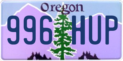 OR license plate 996HUP