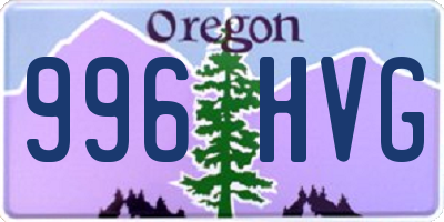OR license plate 996HVG