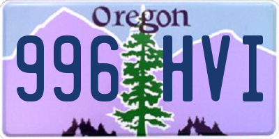 OR license plate 996HVI