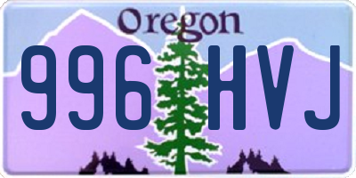 OR license plate 996HVJ