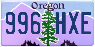 OR license plate 996HXE