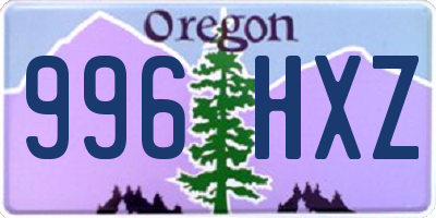OR license plate 996HXZ
