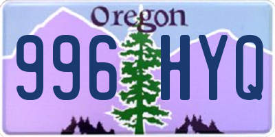 OR license plate 996HYQ