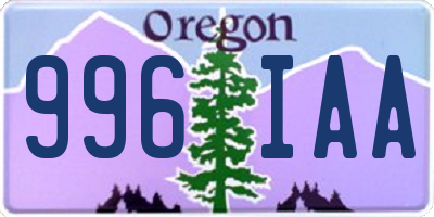 OR license plate 996IAA