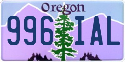 OR license plate 996IAL