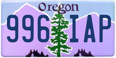 OR license plate 996IAP