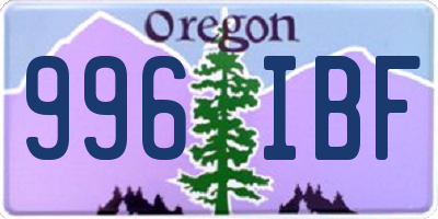 OR license plate 996IBF