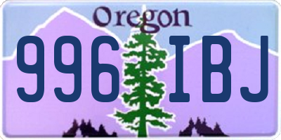 OR license plate 996IBJ
