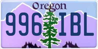 OR license plate 996IBL