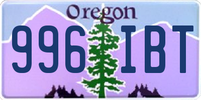 OR license plate 996IBT