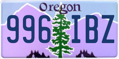 OR license plate 996IBZ