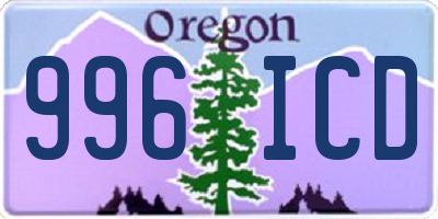 OR license plate 996ICD