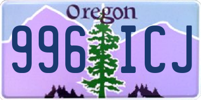 OR license plate 996ICJ