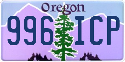OR license plate 996ICP