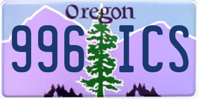 OR license plate 996ICS