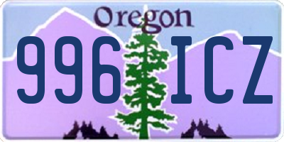 OR license plate 996ICZ