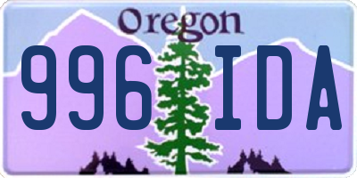 OR license plate 996IDA