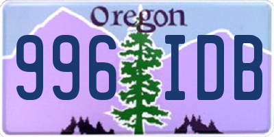 OR license plate 996IDB