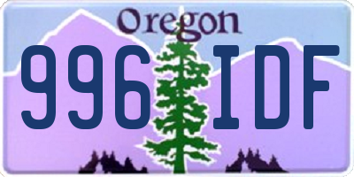 OR license plate 996IDF