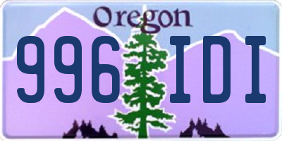 OR license plate 996IDI