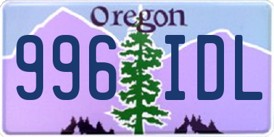 OR license plate 996IDL
