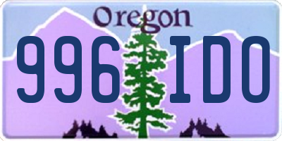 OR license plate 996IDO