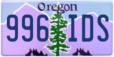 OR license plate 996IDS
