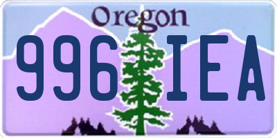 OR license plate 996IEA