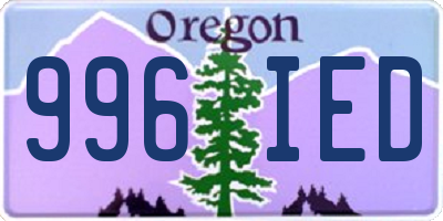 OR license plate 996IED