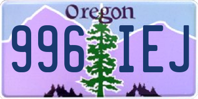OR license plate 996IEJ