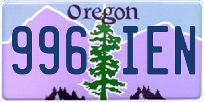 OR license plate 996IEN