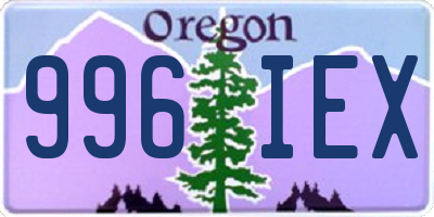 OR license plate 996IEX