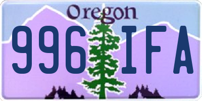 OR license plate 996IFA