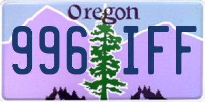 OR license plate 996IFF